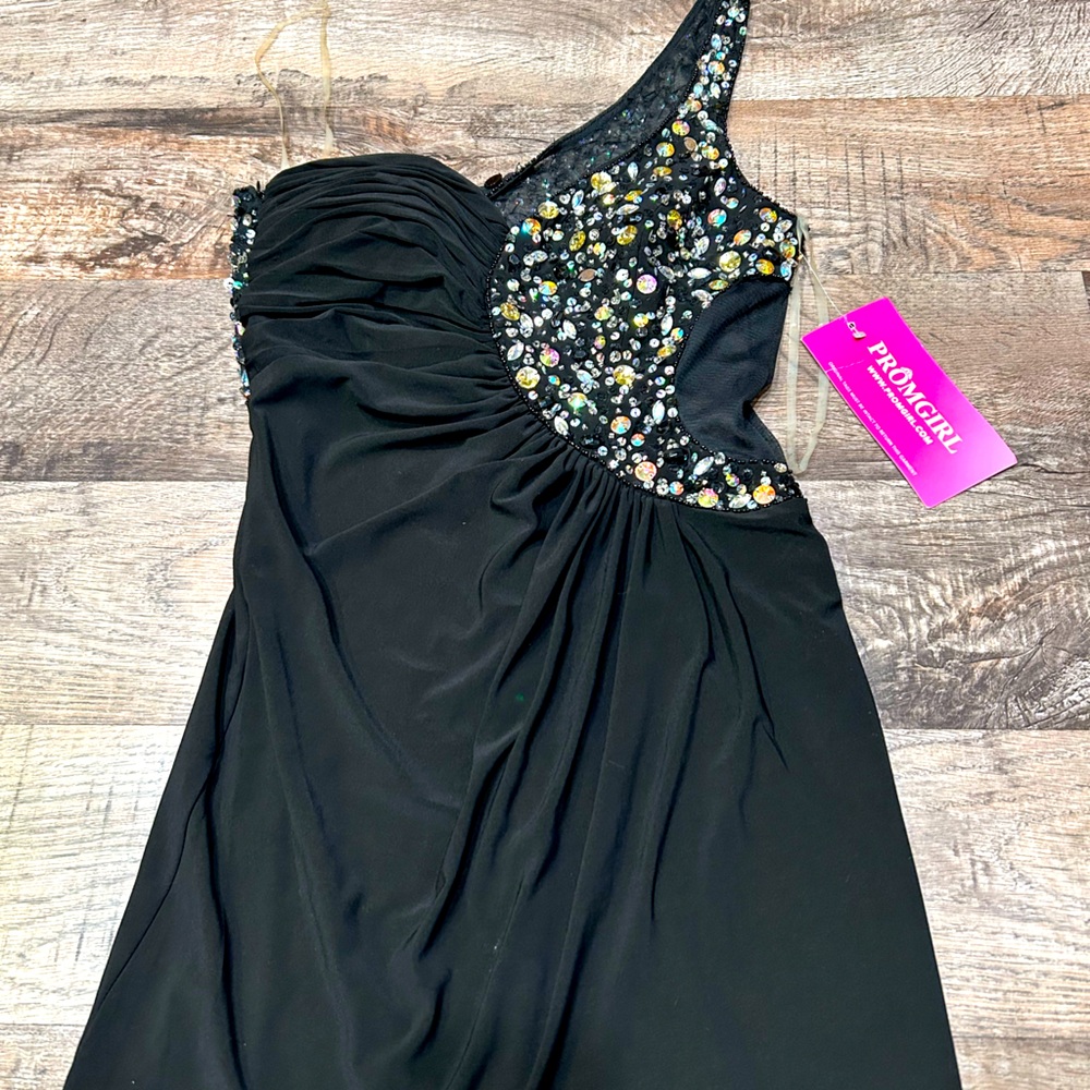 Ruby Rox Black One-Shoulder women’s dress
